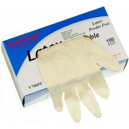 SEATTLE Latex Disposable Gloves, 4 mil Palm, Latex, Powder-Free, XL, Cream 62-322PFXL